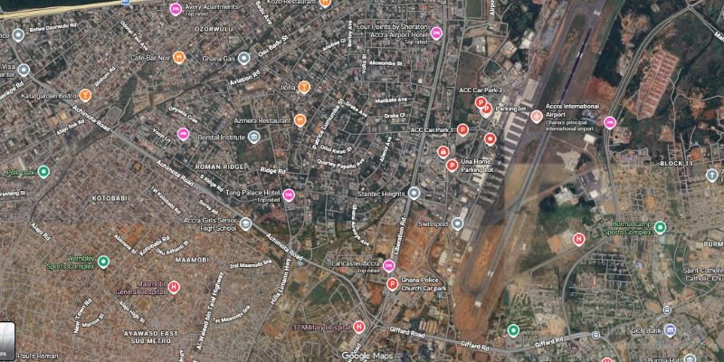 Delta Airlines ACC Airport Parking Map